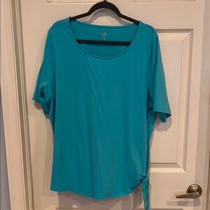 # Belle by Kim Gravel 2X Blue Side Tie T-shirt